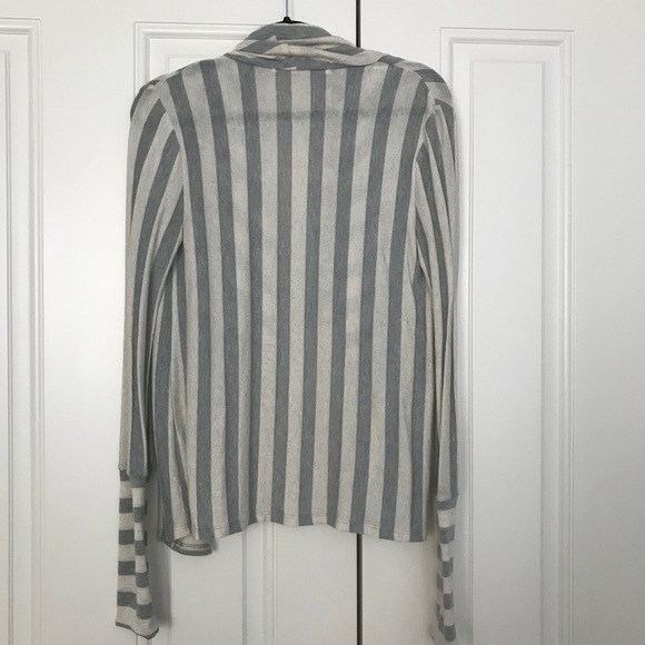 C.Z. Falconer Open Front Stripe Waterfall Cardigan - Picture 2 of 6